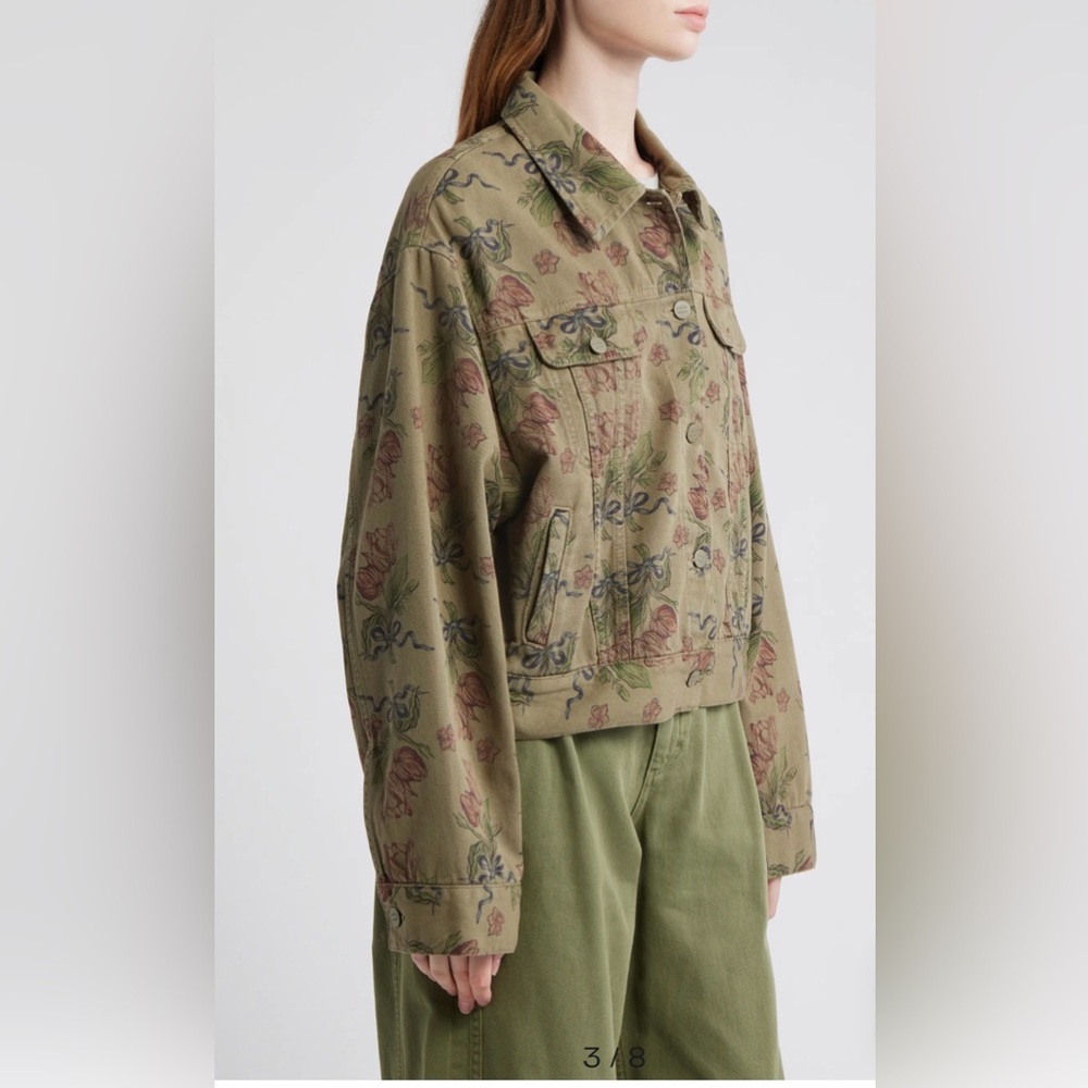Damson Madder Stacia Jacket in Overdye Tulip Khaki - Picture 3 of 9